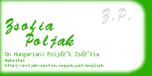 zsofia poljak business card